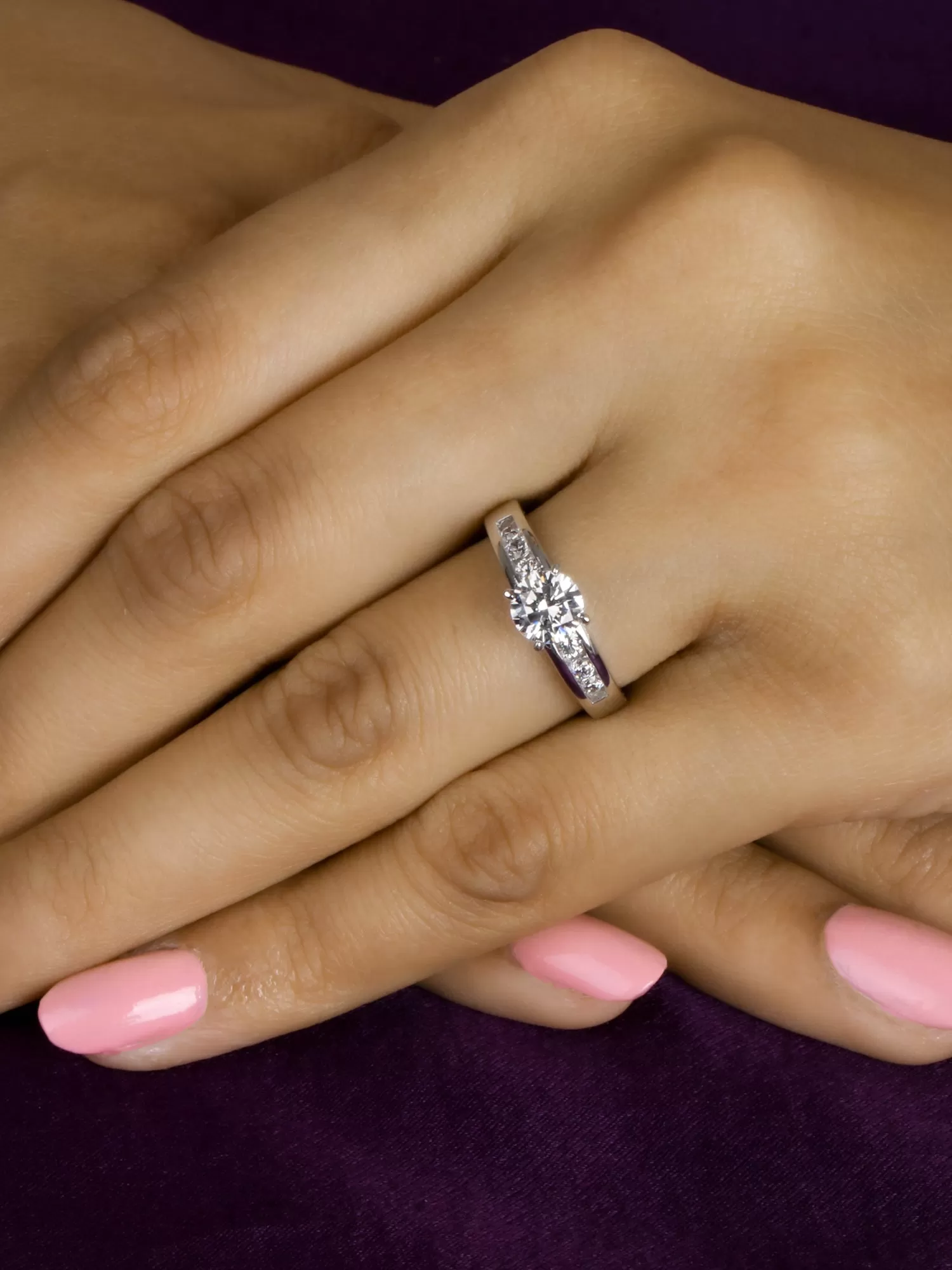 0.5 Carat Silver American Diamond Solitaire Ring