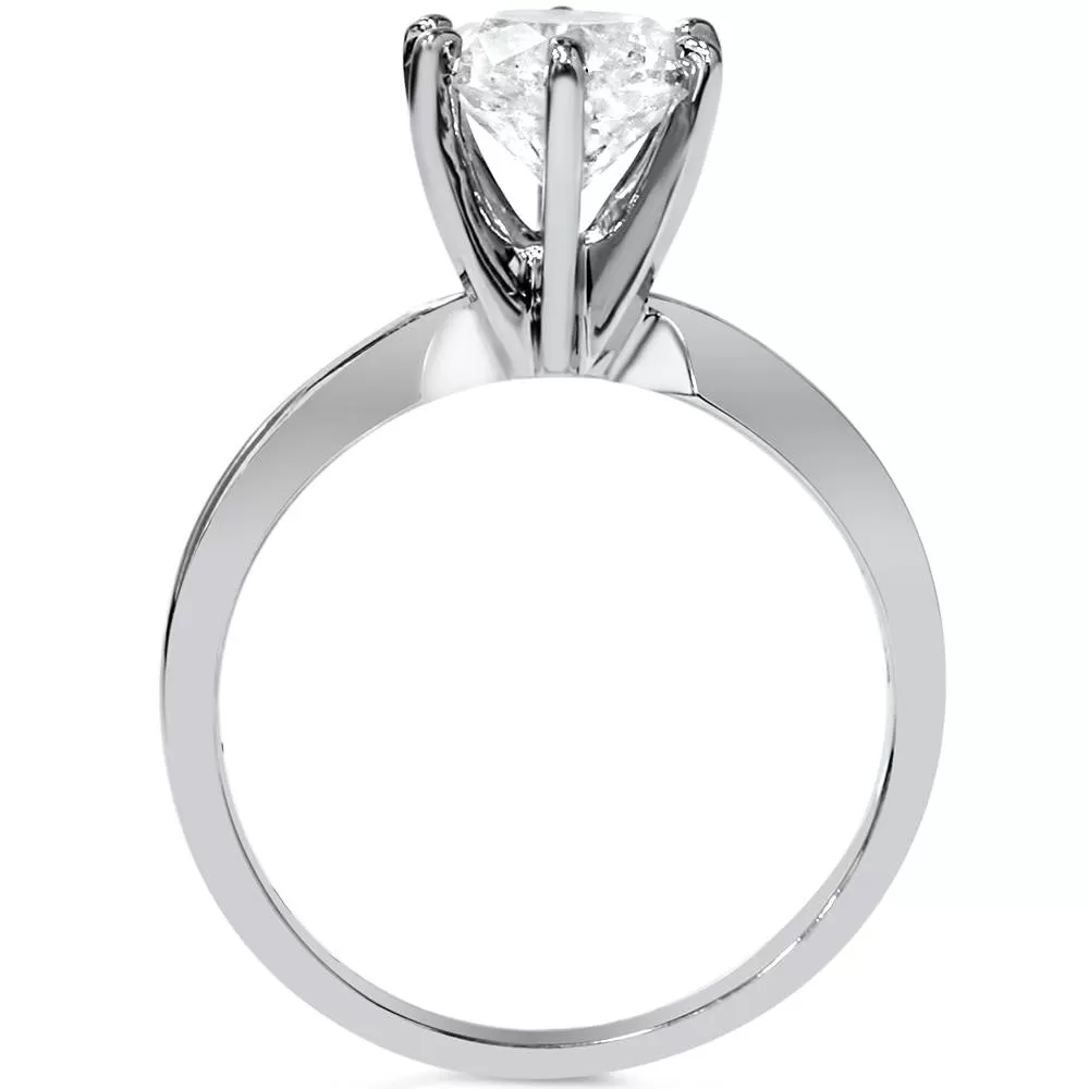 1 1/2ct Solitaire Diamond Engagement Ring 14K White Gold