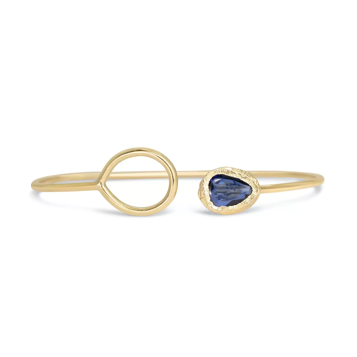 18K Button Cuff in Dark Blue Sapphire