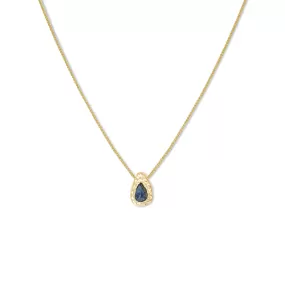 18K Teardrop Slider Necklace in Blue Sapphire