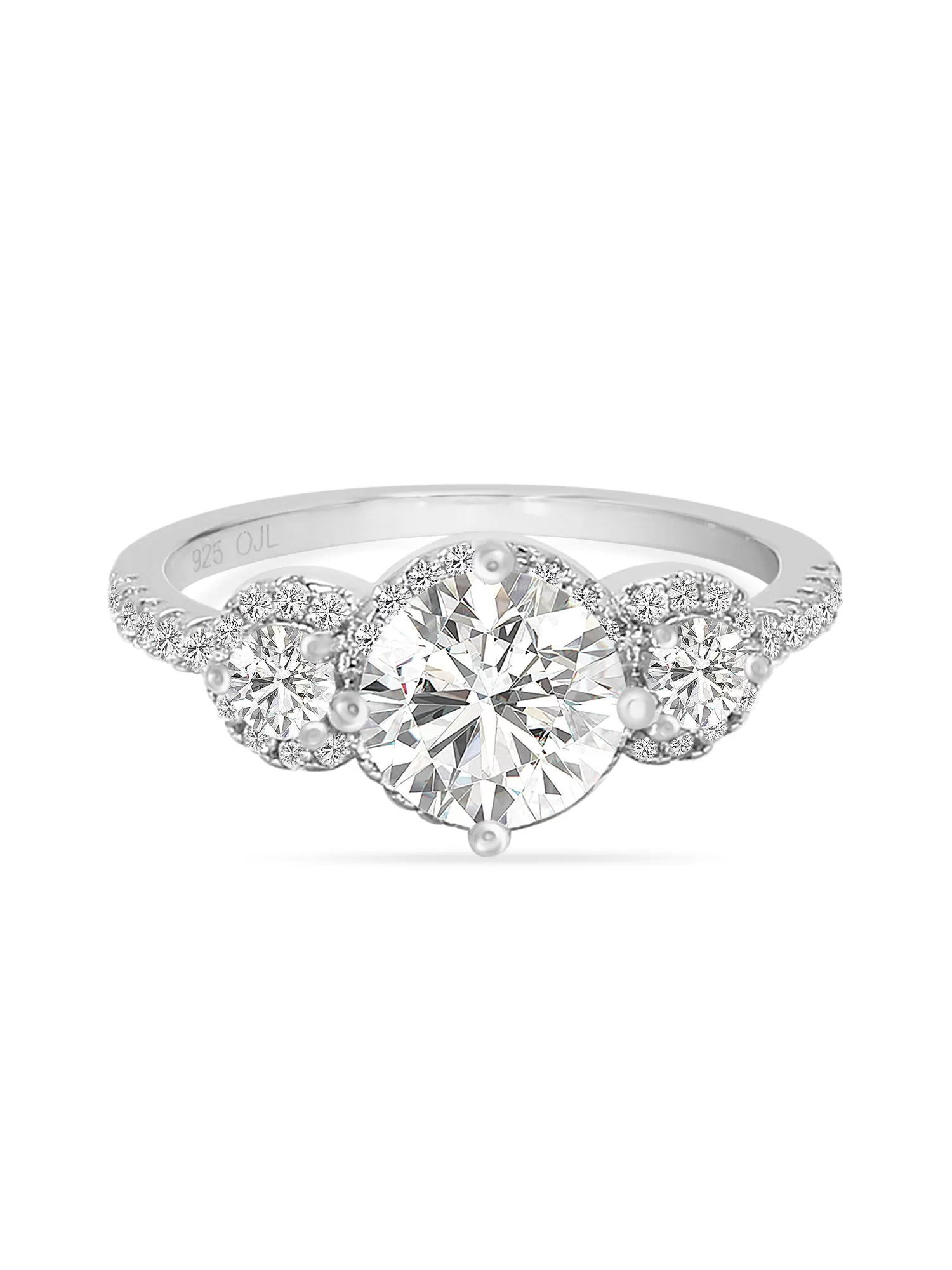 3 Carat Three Stone Promise Ring For Women