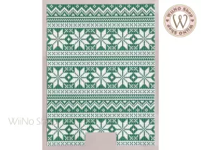 3D Green Knit Sweater Pattern Adhesive Nail Art Sticker - 1 pc (TS-955)