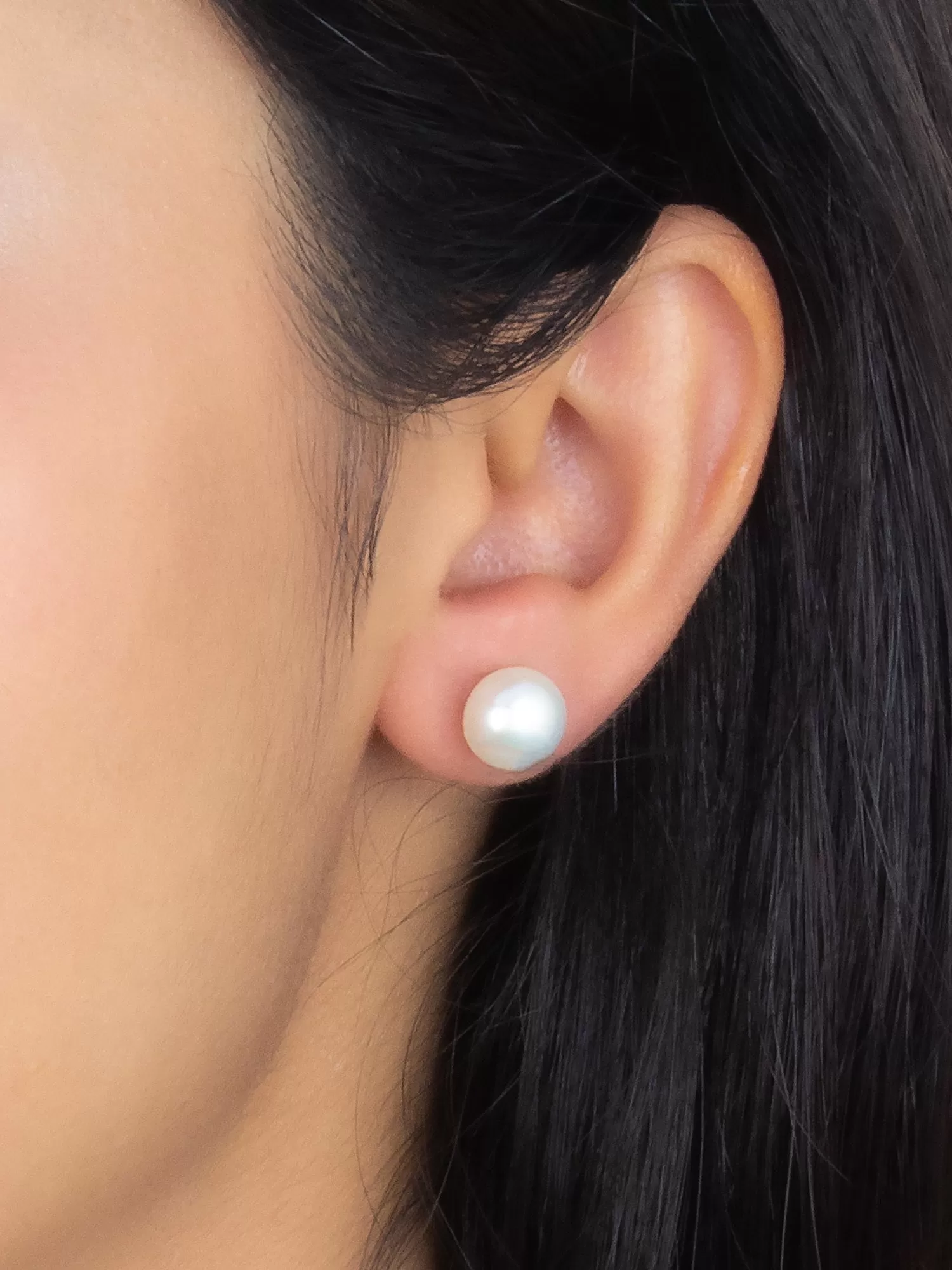 8Mm White Freshwater Pearl 925 Silver Stud Earrings