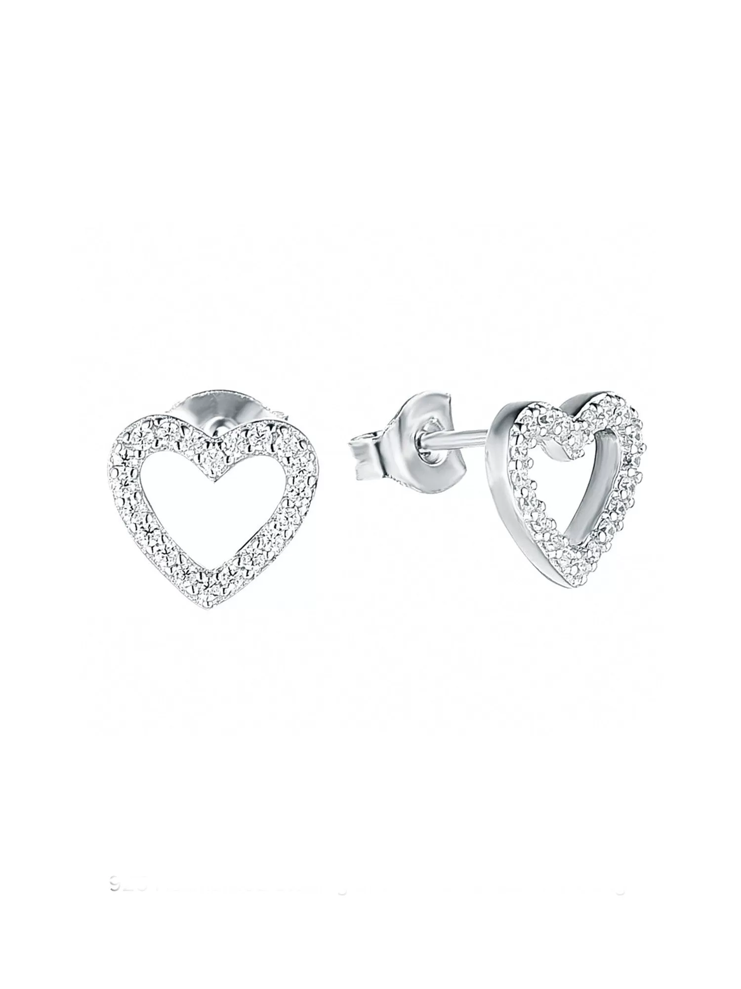 American Diamond Heart Stud 925 Silver Earring For Her