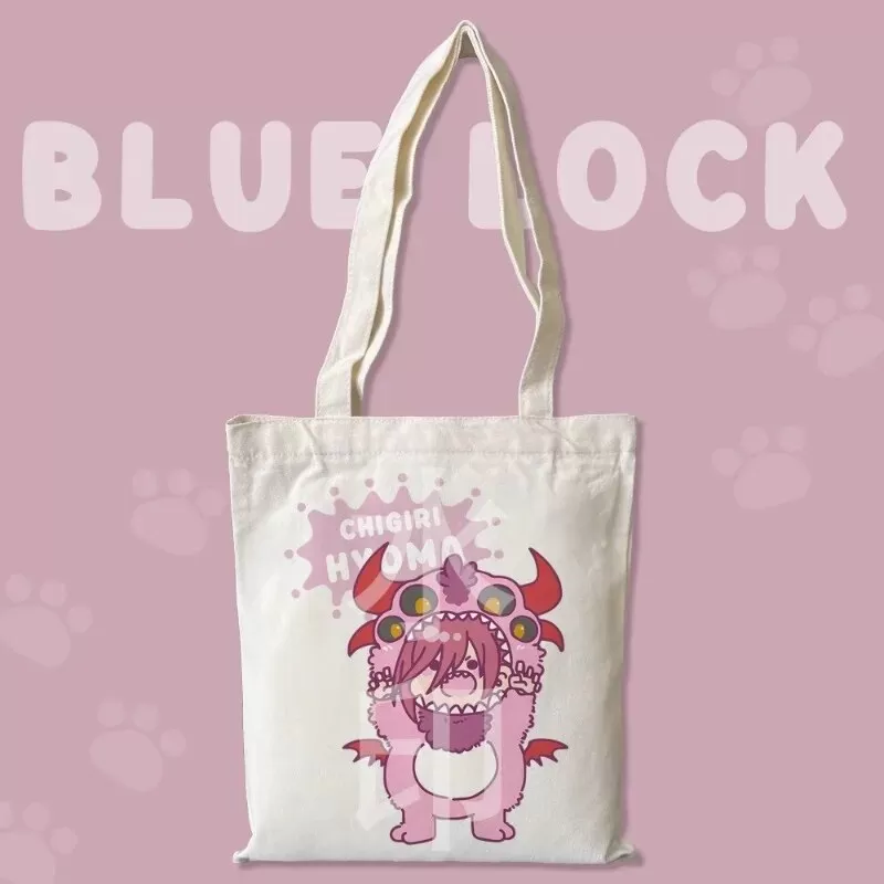 Anime BLUE LOCK Cos Seishiro Nagi Isagi Yoichi Isagi Yoichi Rin Itoshi Etc.  White Simple Cute Cartoon Canvas Bag Gift