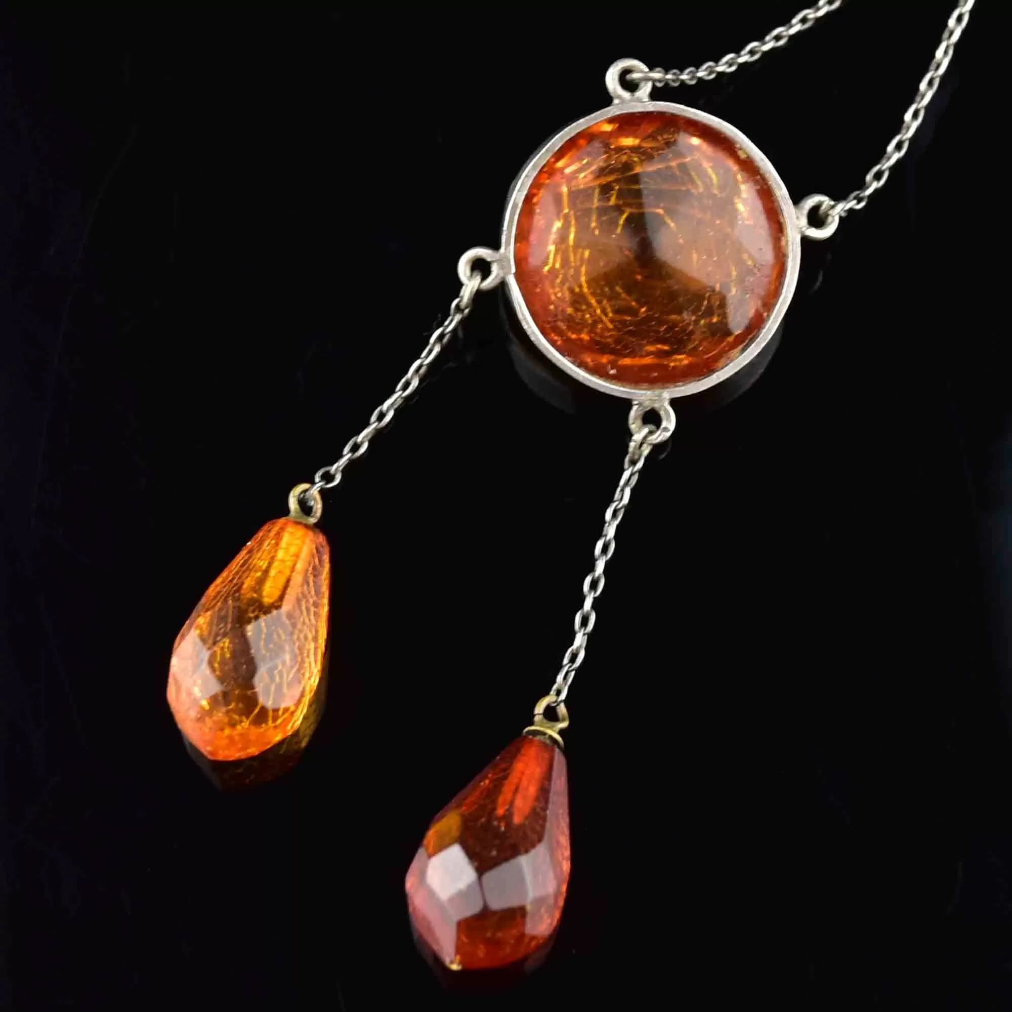 Antique Baltic Amber Negligee Necklace