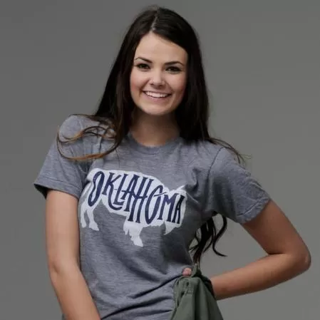 Bison Oklahoma Gray Crew Tee