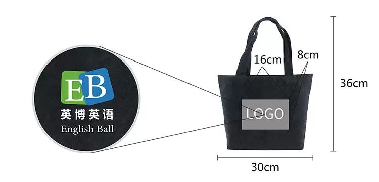 Black Canvas Tote Bag 30*20*10cm