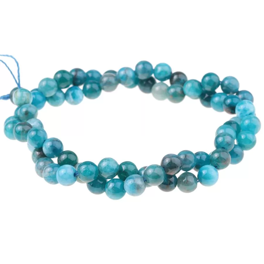 Blue Apatite 6mm A Grade Round 15-16 Inch