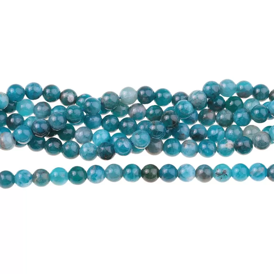 Blue Apatite 6mm A Grade Round 15-16 Inch