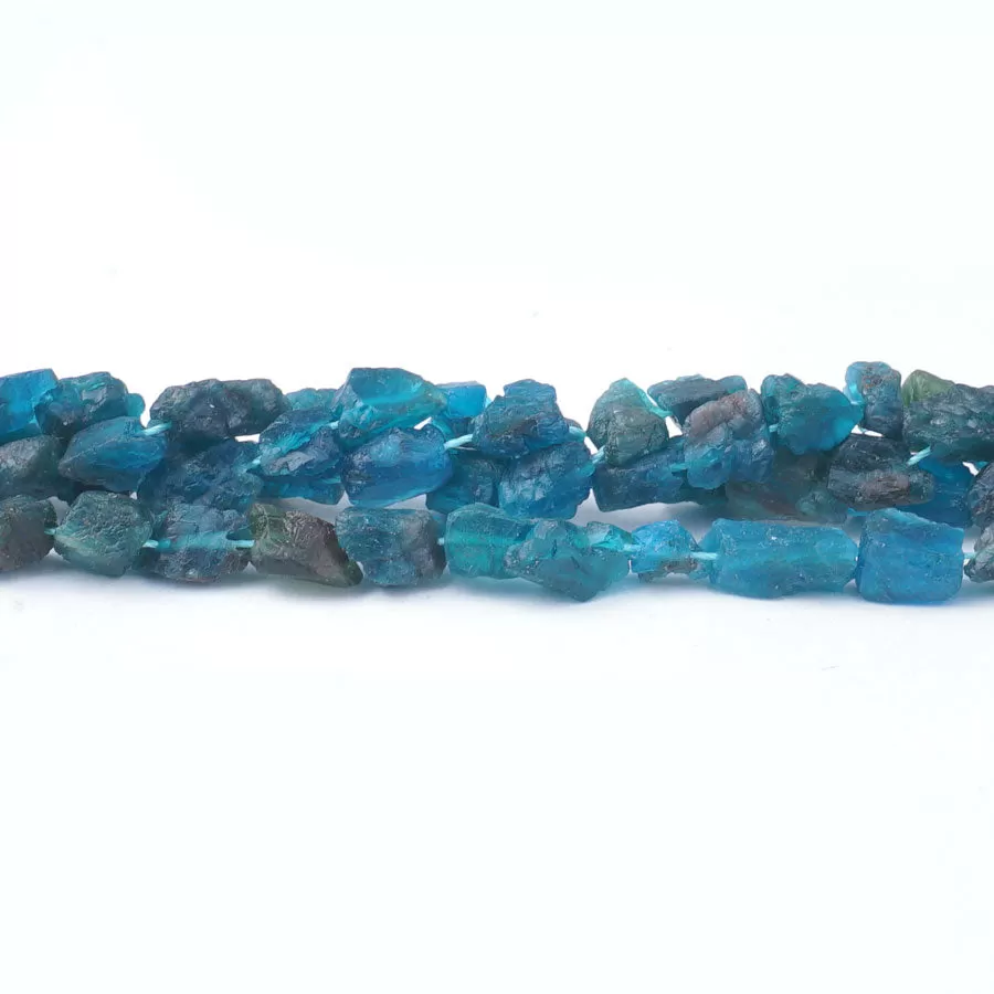 Blue Apatite 8x10mm Rough Nugget A-Grade 15-16 Inch - CLEARANCE