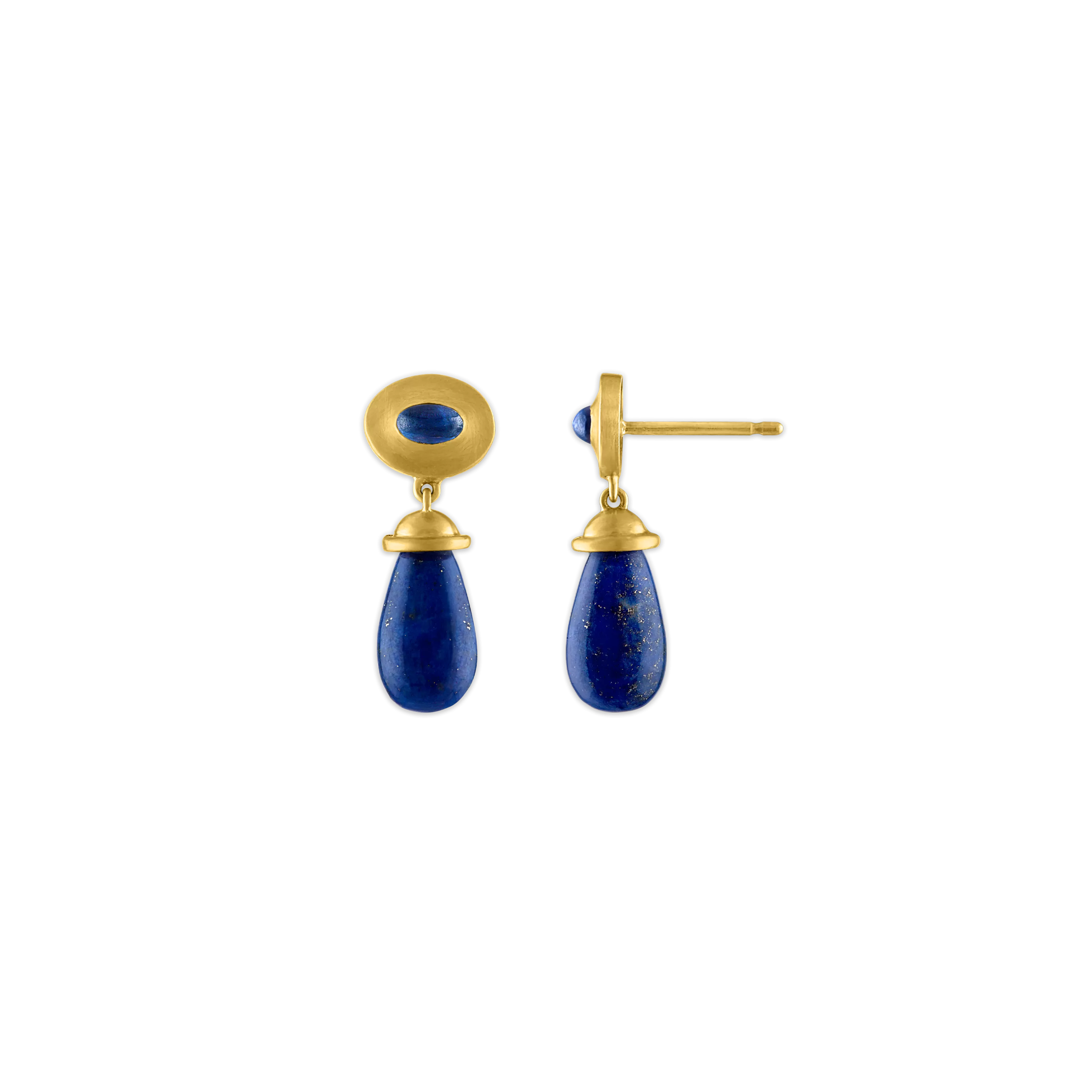 Blue Sapphire and Lapis Alabastra Earrings