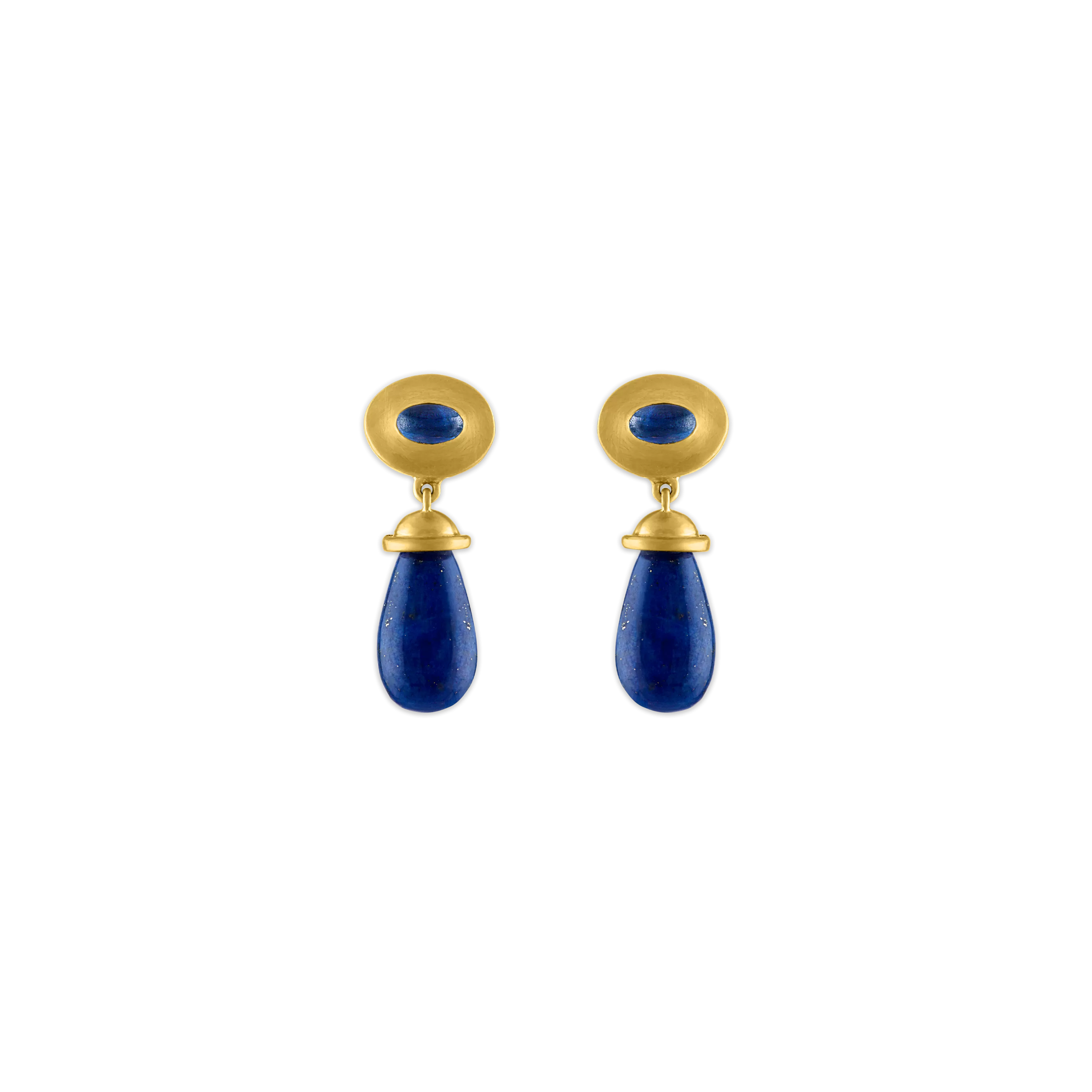 Blue Sapphire and Lapis Alabastra Earrings