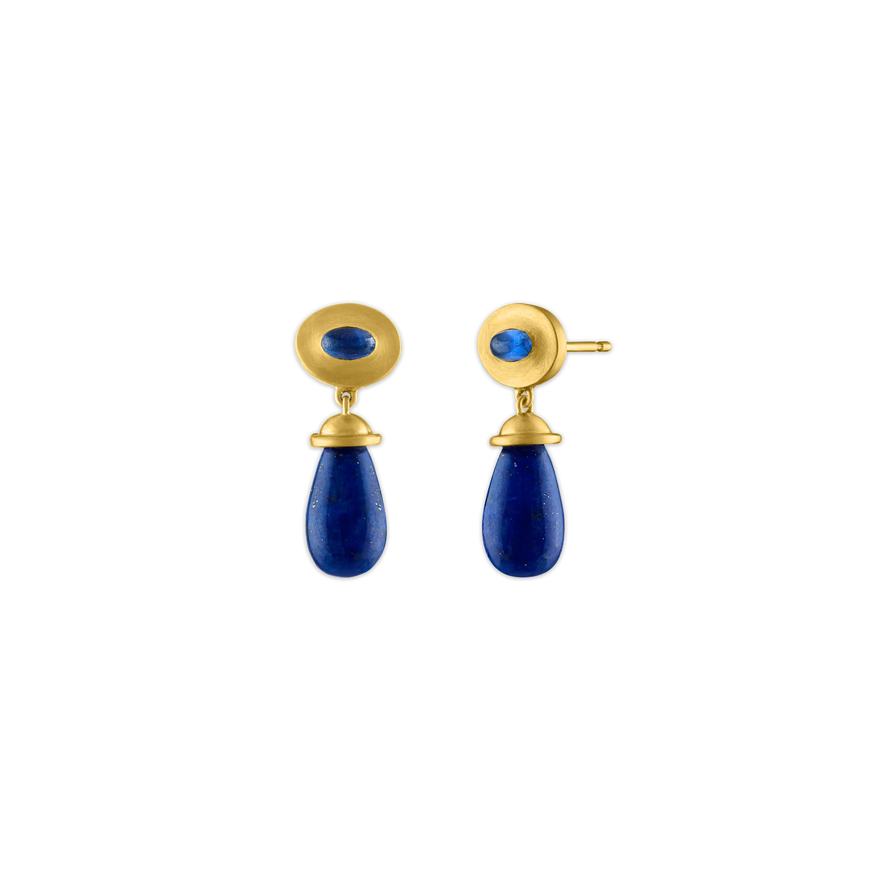 Blue Sapphire and Lapis Alabastra Earrings