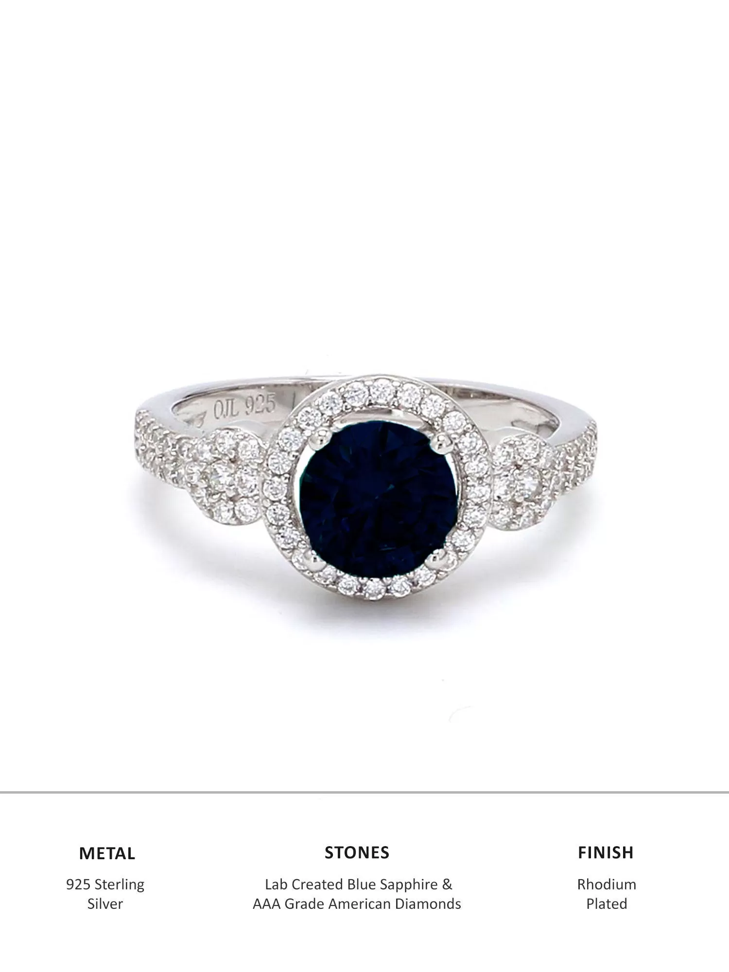 Blue Sapphire Luster 925 Silver Ring For Her