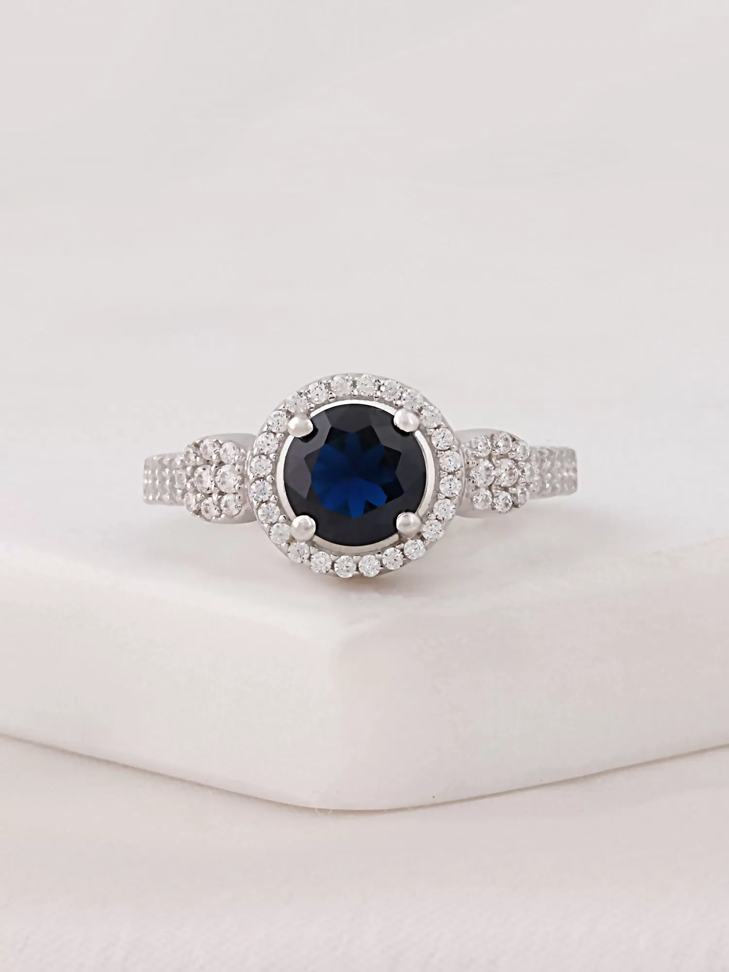 Blue Sapphire Luster 925 Silver Ring For Her