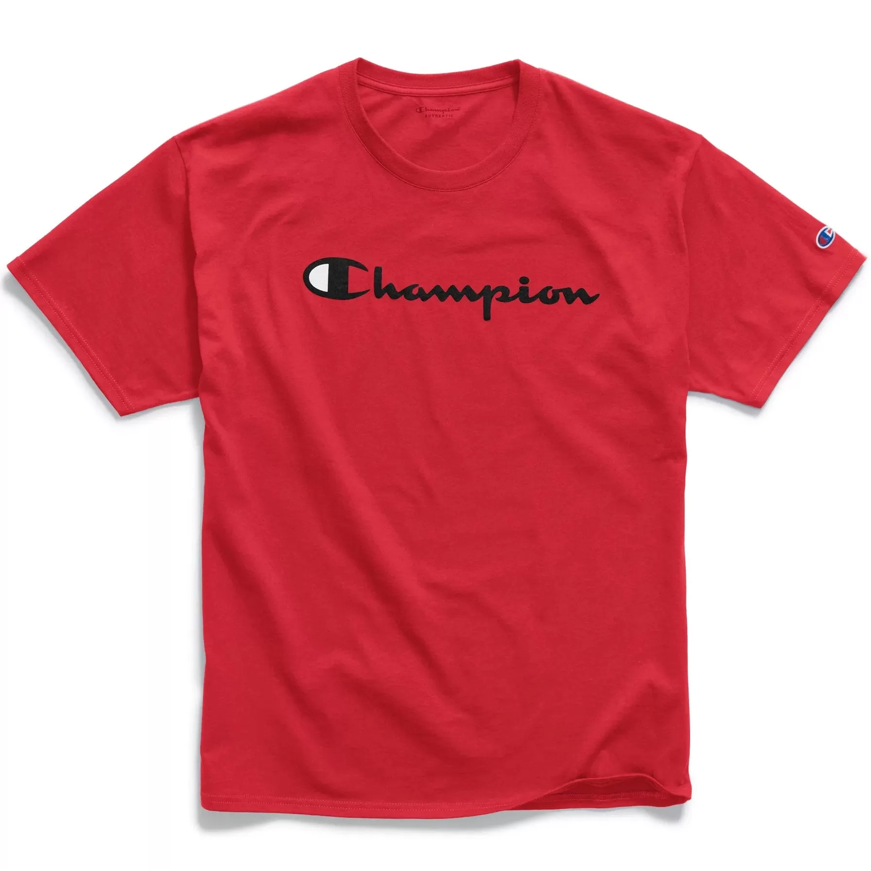 Champion Authentic Script Logo Print Jersey T-Shirt - Red