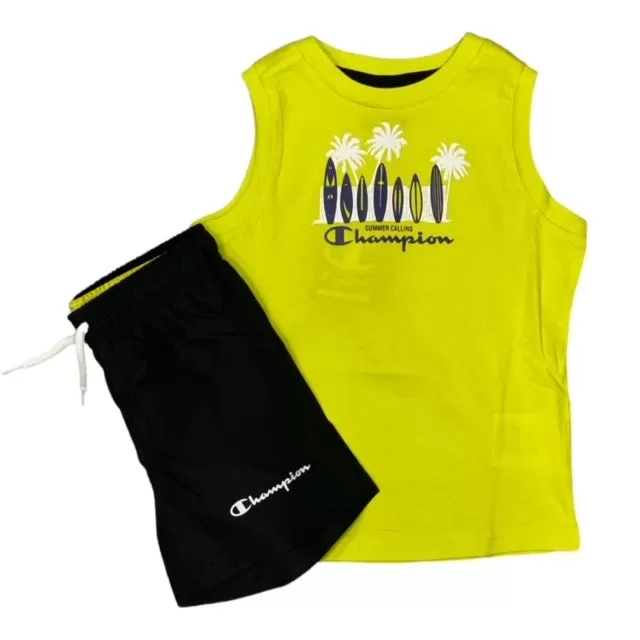 Champion children's outfit t-shirt and shorts 306051 YS109 SLH yellow black