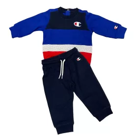 Champion crew neck children's tracksuit 306789 BS003 blue-red