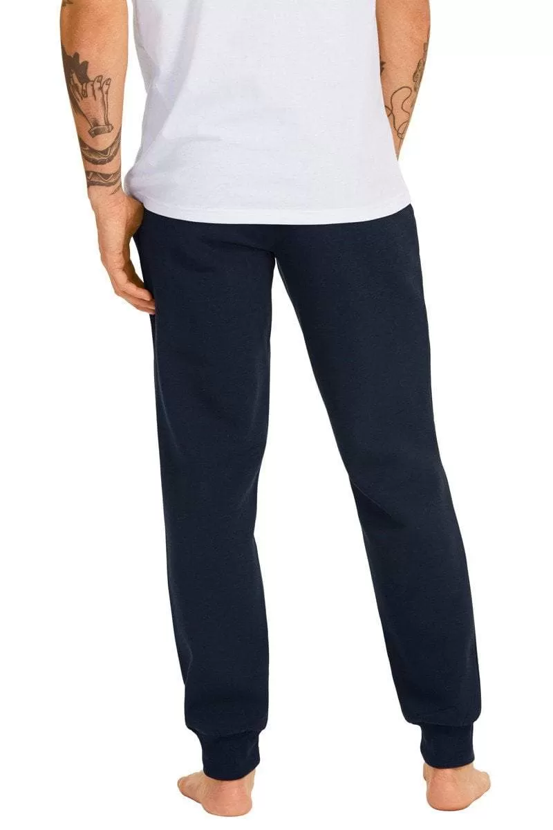 CHAMPION MEN'S SCRIPT CUFF NAVY TRACKPANTS