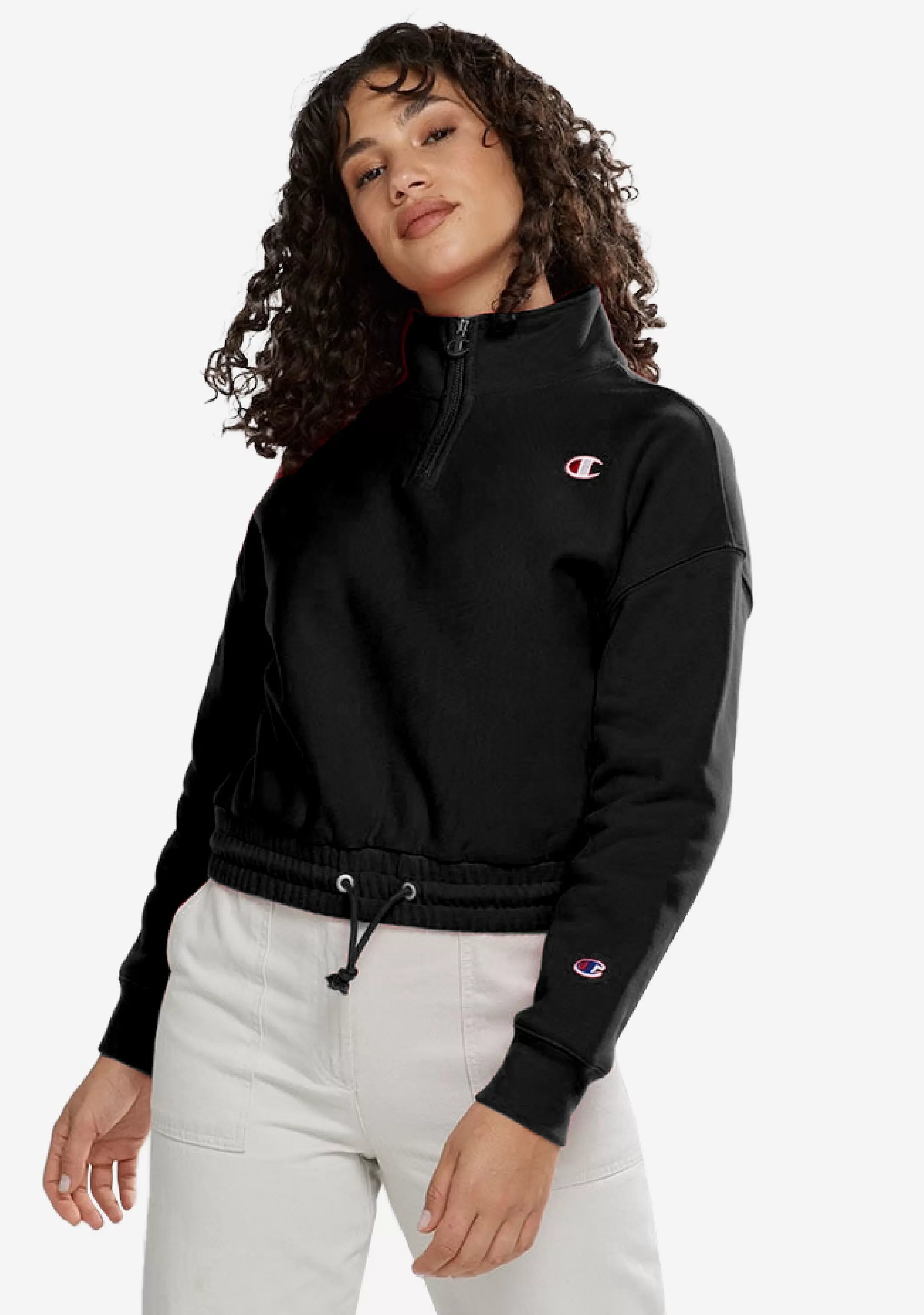 CHAMPION WOMENS SMALL C QTR ZIP <br> CTKMN BLK