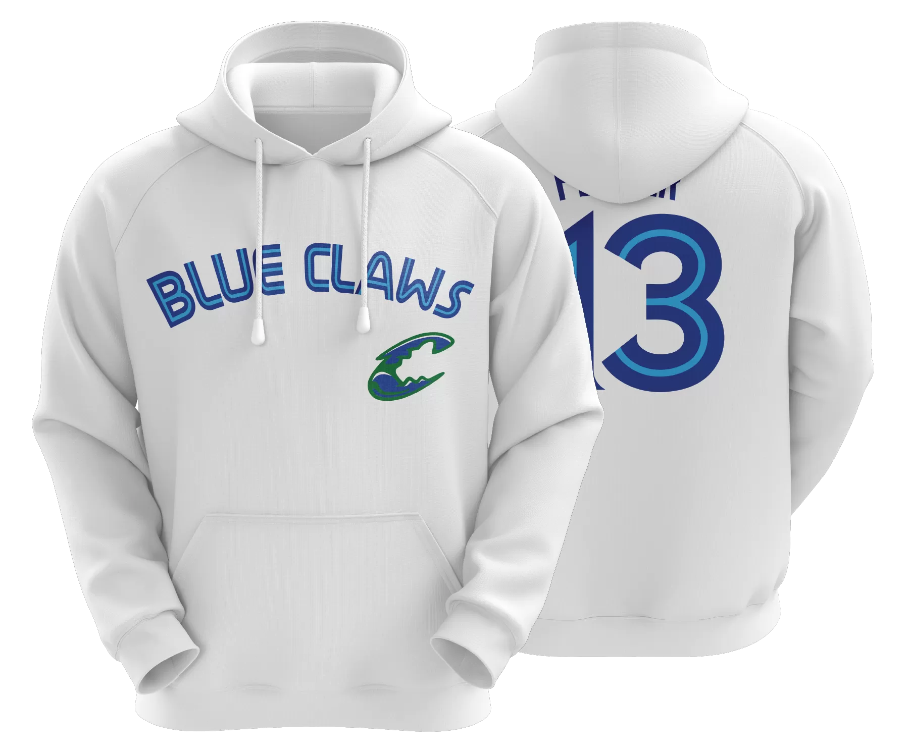 Chesapeake Blue Claws White FDS Hoodie