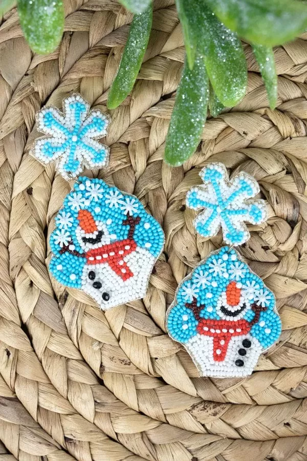 Christmas beaded earrings