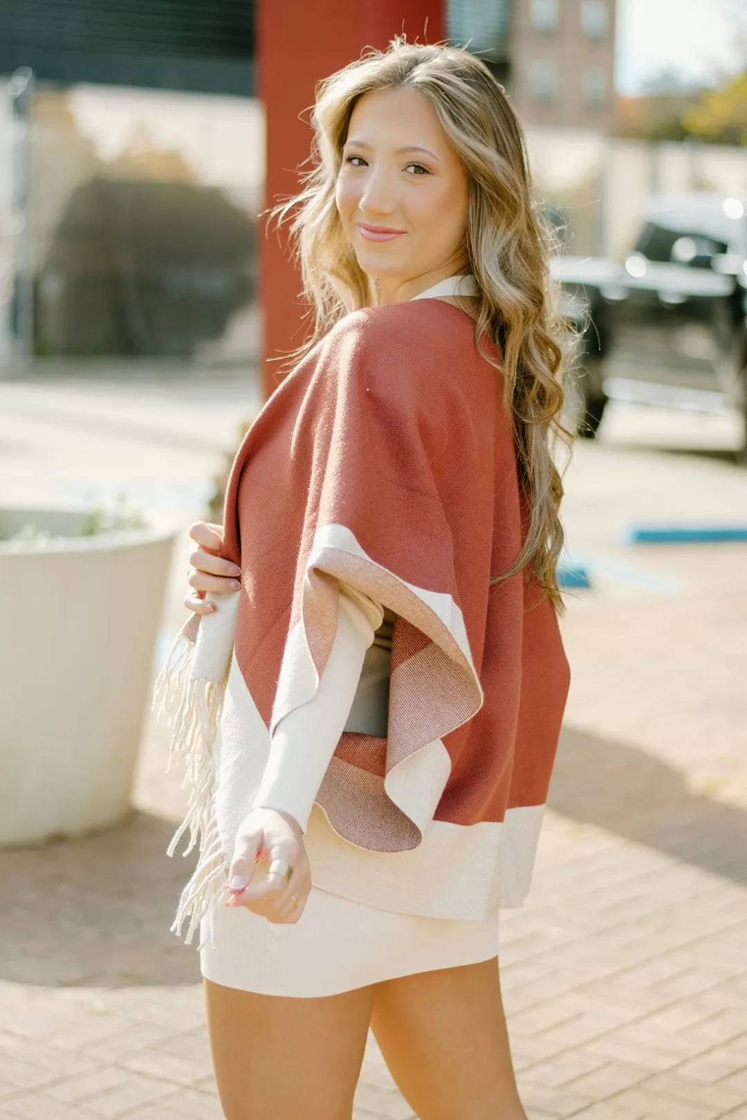 Cinnamon Oversized Poncho