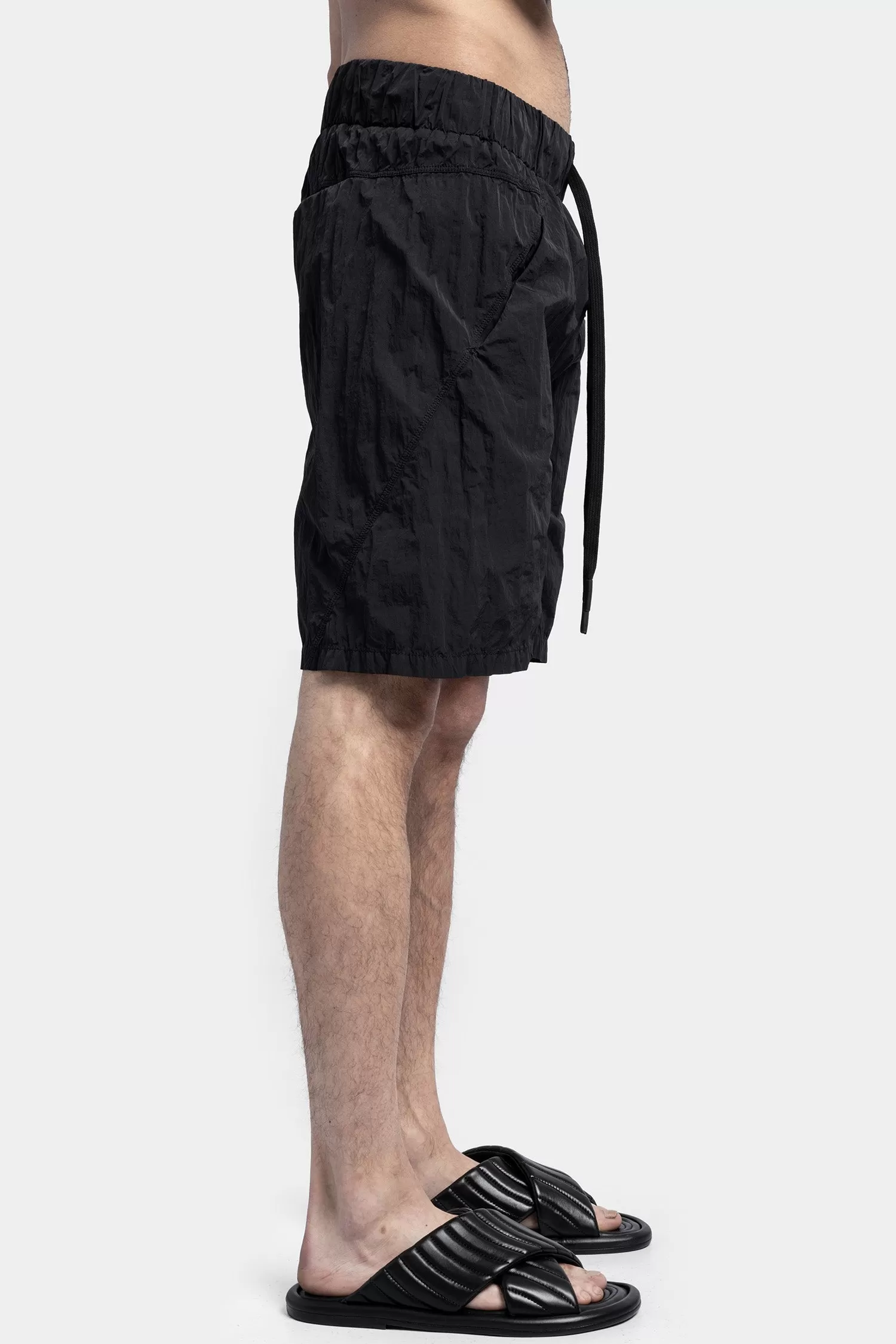 Crushed nylon swim shorts