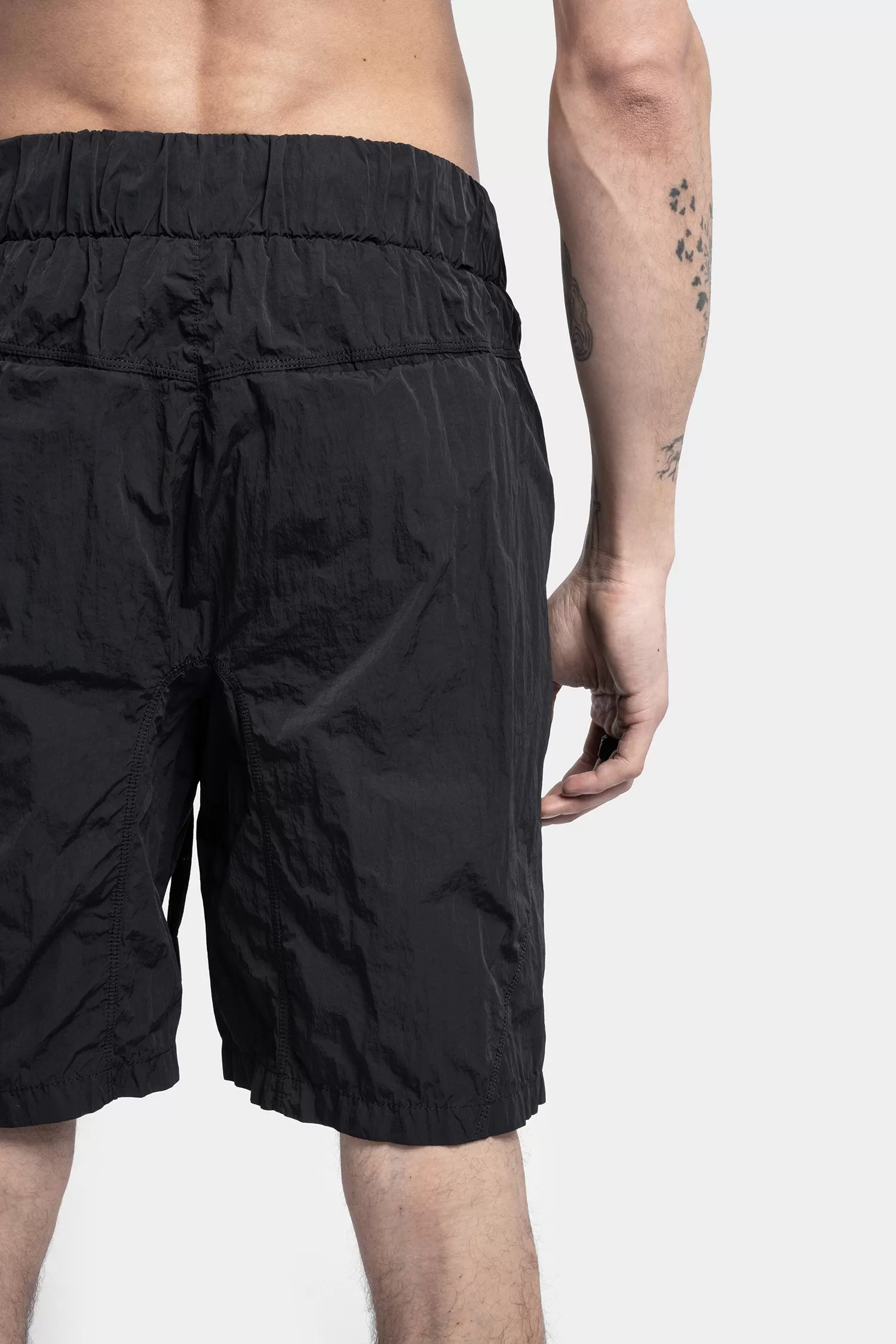 Crushed nylon swim shorts