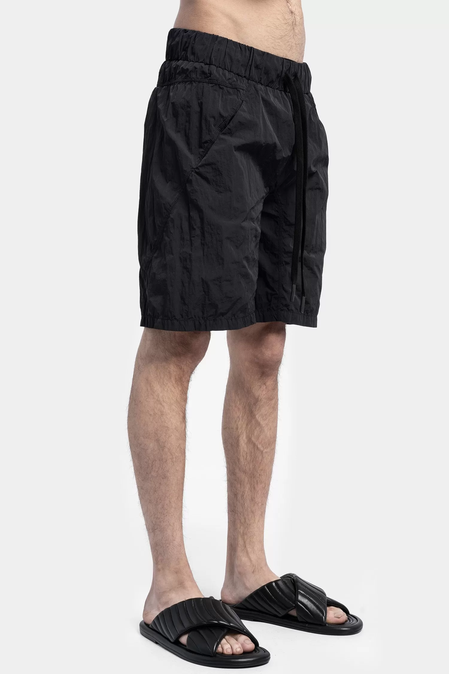 Crushed nylon swim shorts