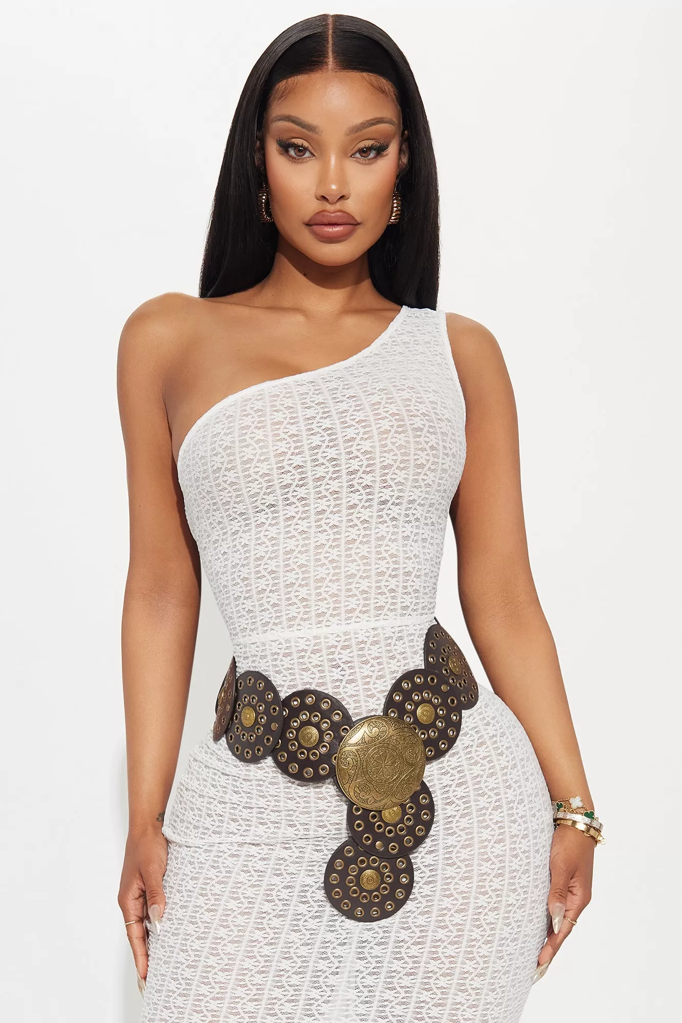 Dani Belted Maxi Dress - White