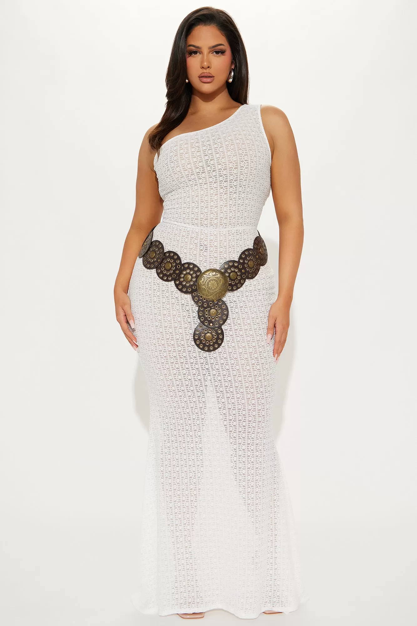 Dani Belted Maxi Dress - White