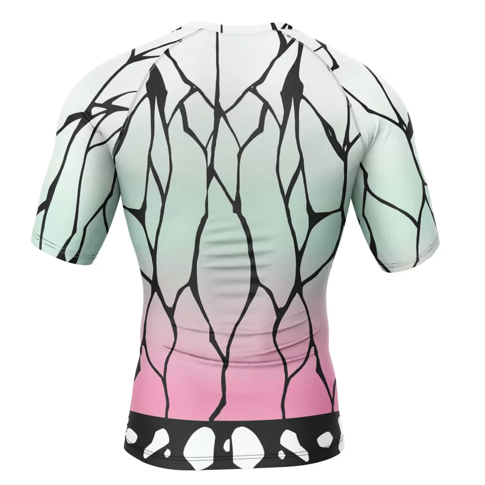 Demon Slayer 'Shinobu Print' Short Sleeve Compression Rashguard