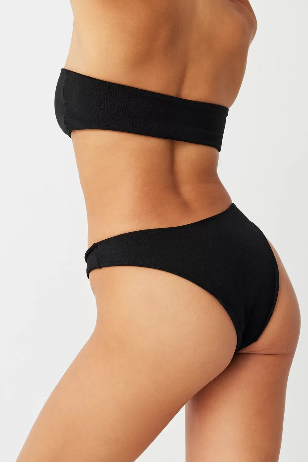 Dove Terry Classic Bikini Bottom - Black