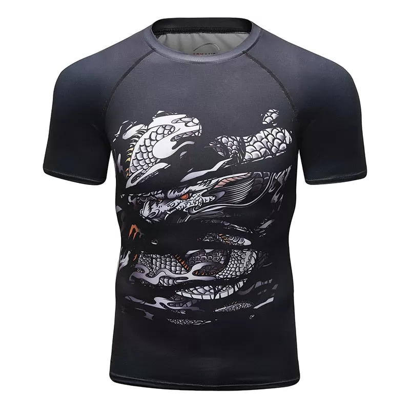 Dragon Compression 'Hero Revealed | Silver Dragon' Short Sleeve Elite Rashguard