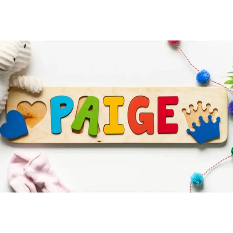 Educational Personalized Name Wooden Puzzle Toy For Kids Birthday Gifts