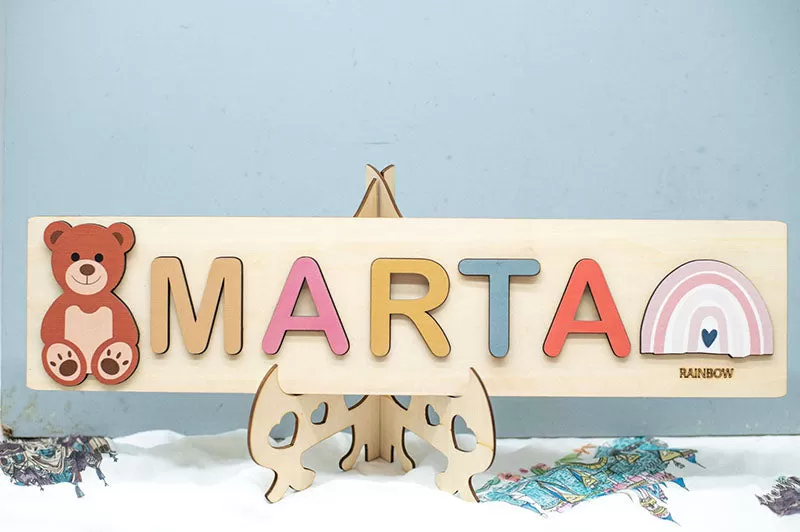 Educational Personalized Name Wooden Puzzle Toy For Kids Birthday Gifts