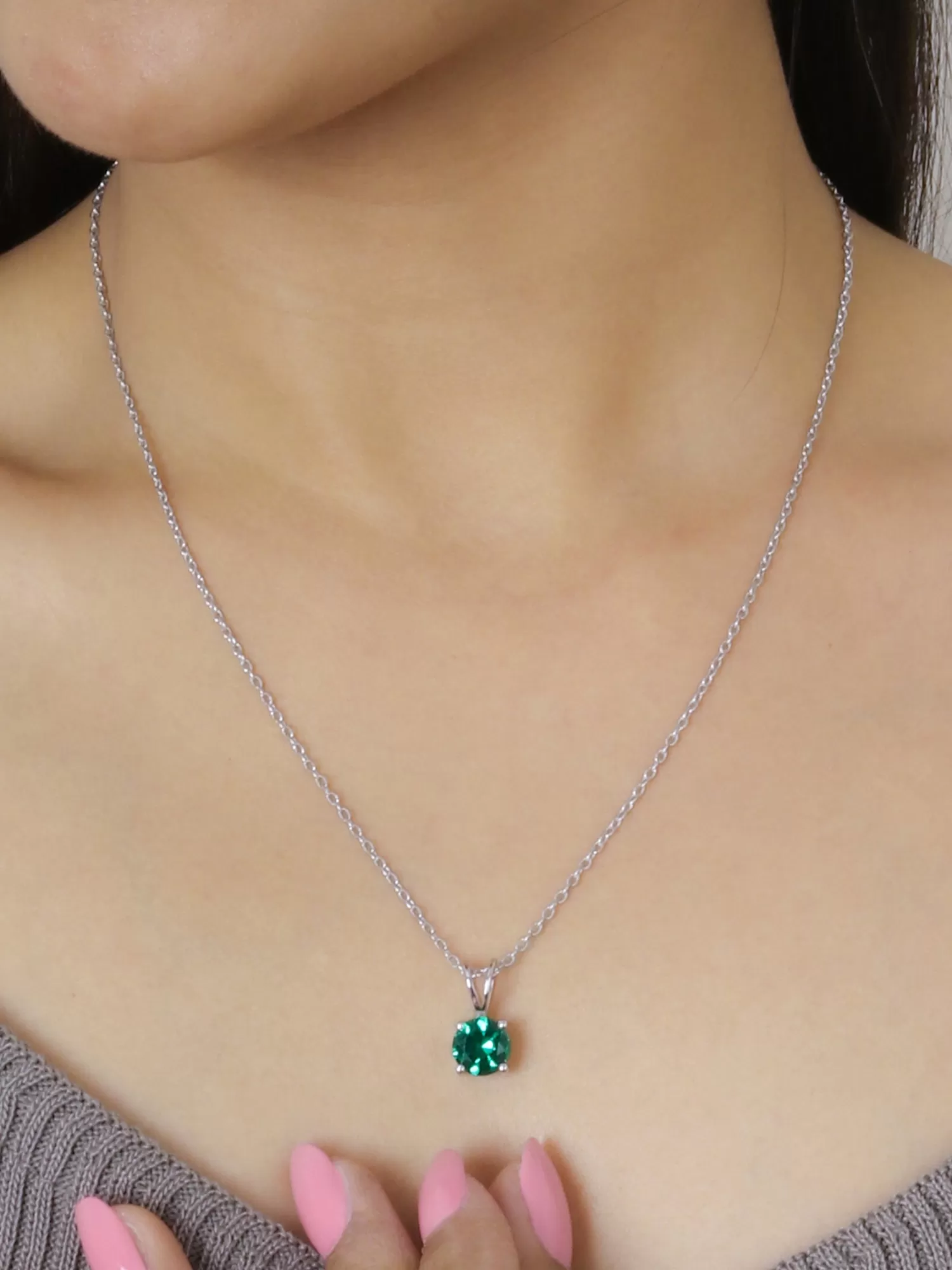 Emerald Solitaire Necklace