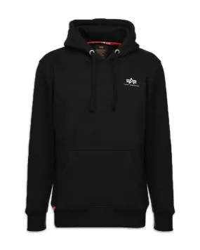 Felpa Uomo Alpha Industries Basic Hoody Small Logo Nero