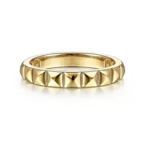 Geometric "Pyramid" Stackable Band - 14k Yellow Gold