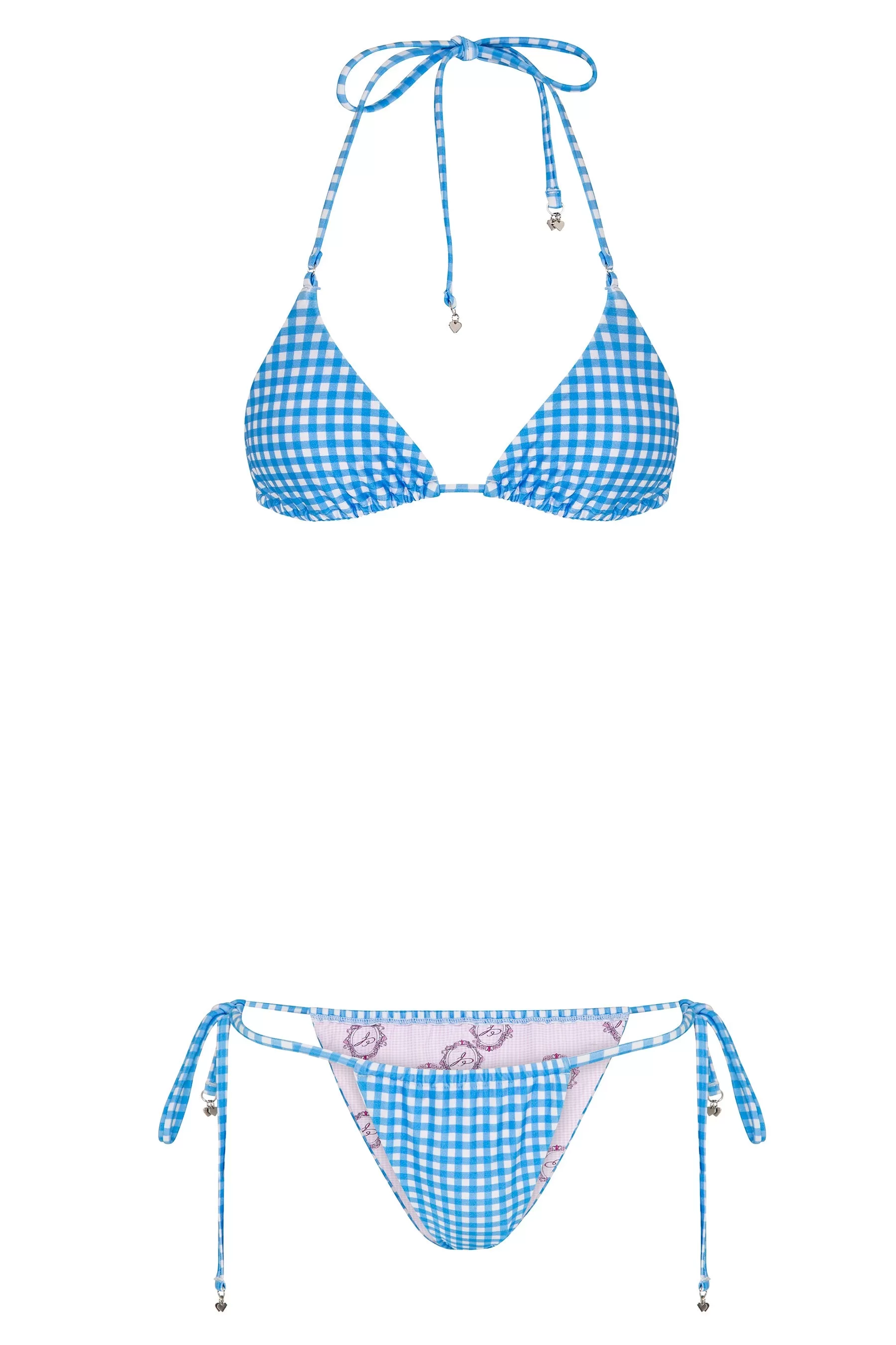 Gingham Triangle Bikini Top