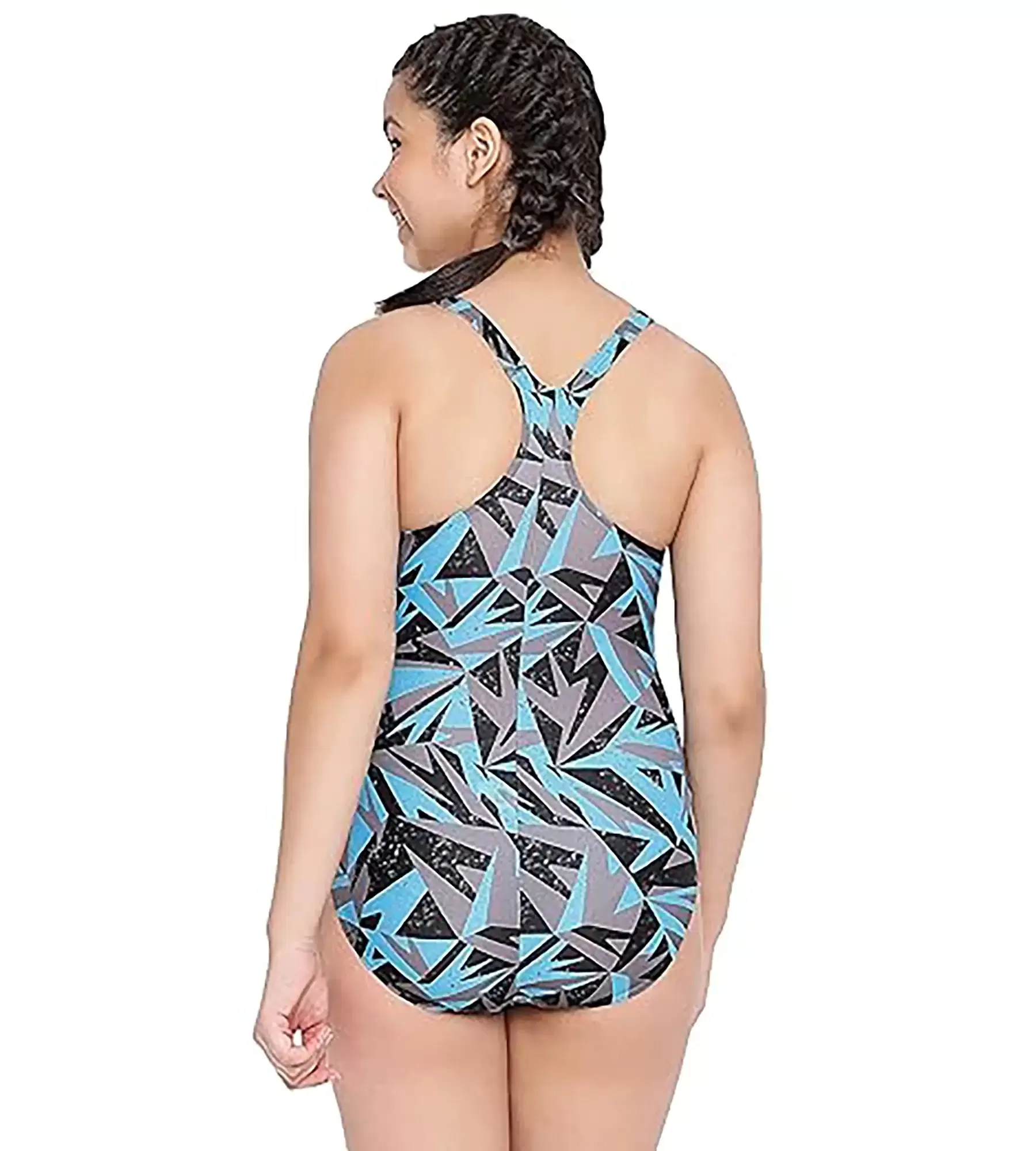 Girl's Endurance Hyper Boom Allover Muscleback Swimwear - Black & Bolt