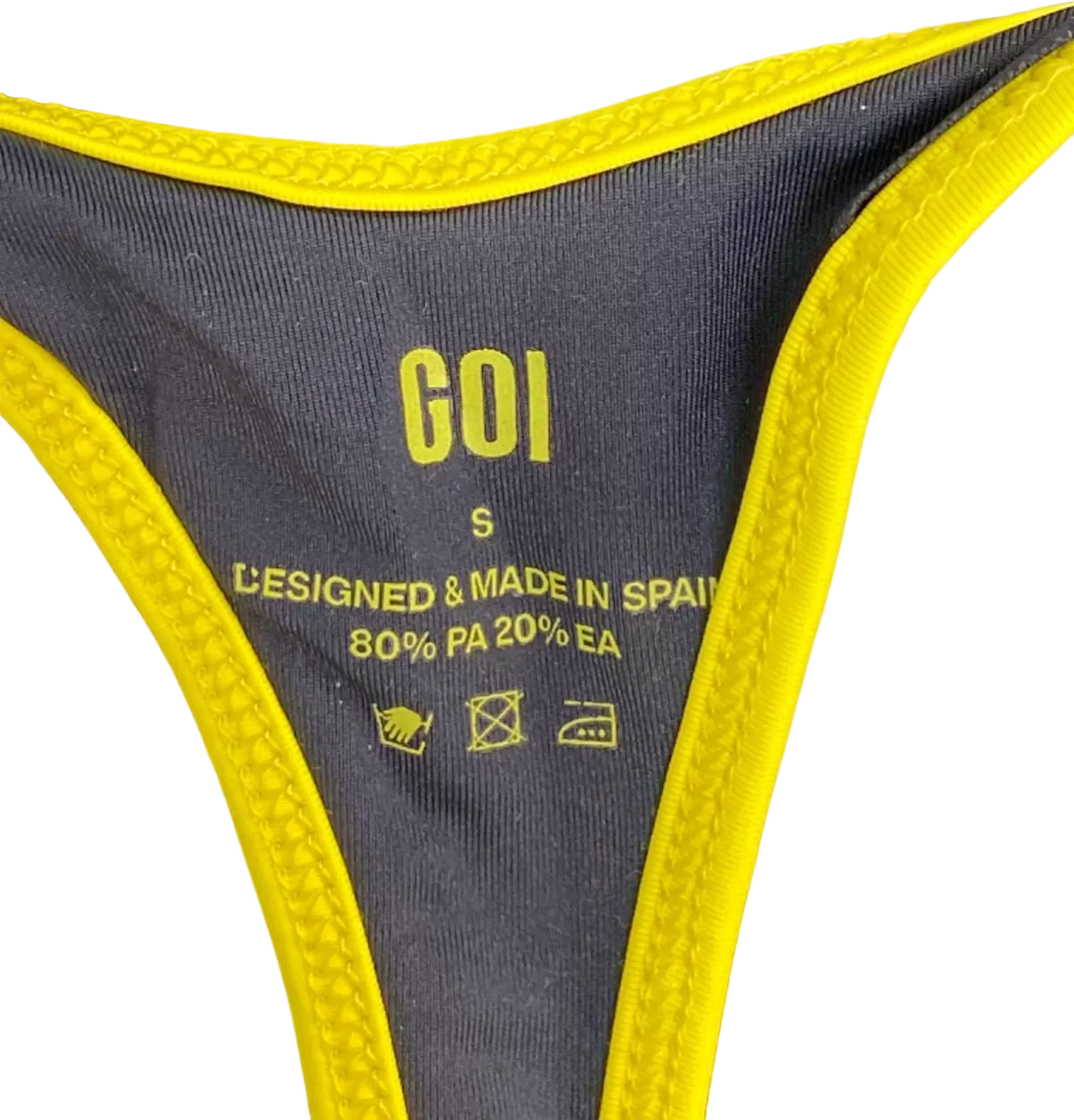 GOI Black/Yellow Bikini Set (Triangle Top & Thong Bottom) UK Size S/M