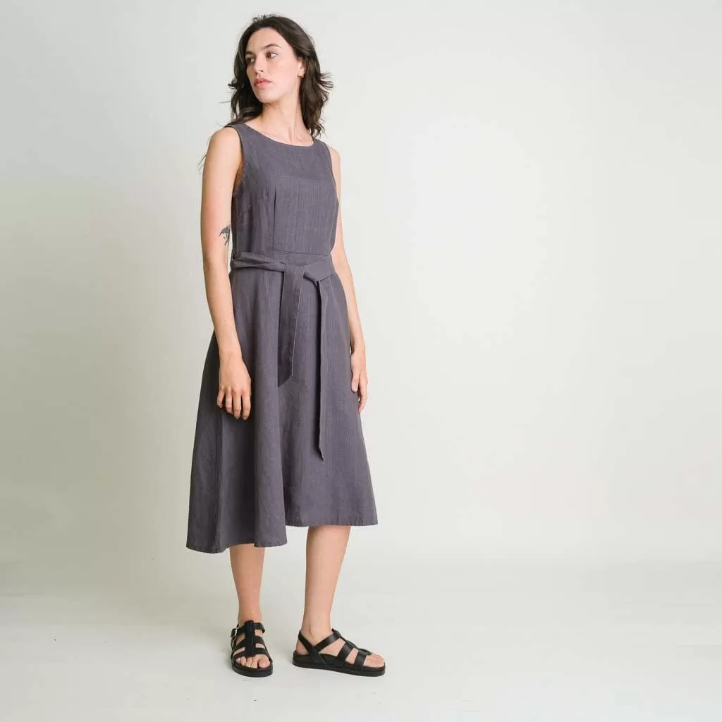 Grace Linen Swing Dress | Dove Grey