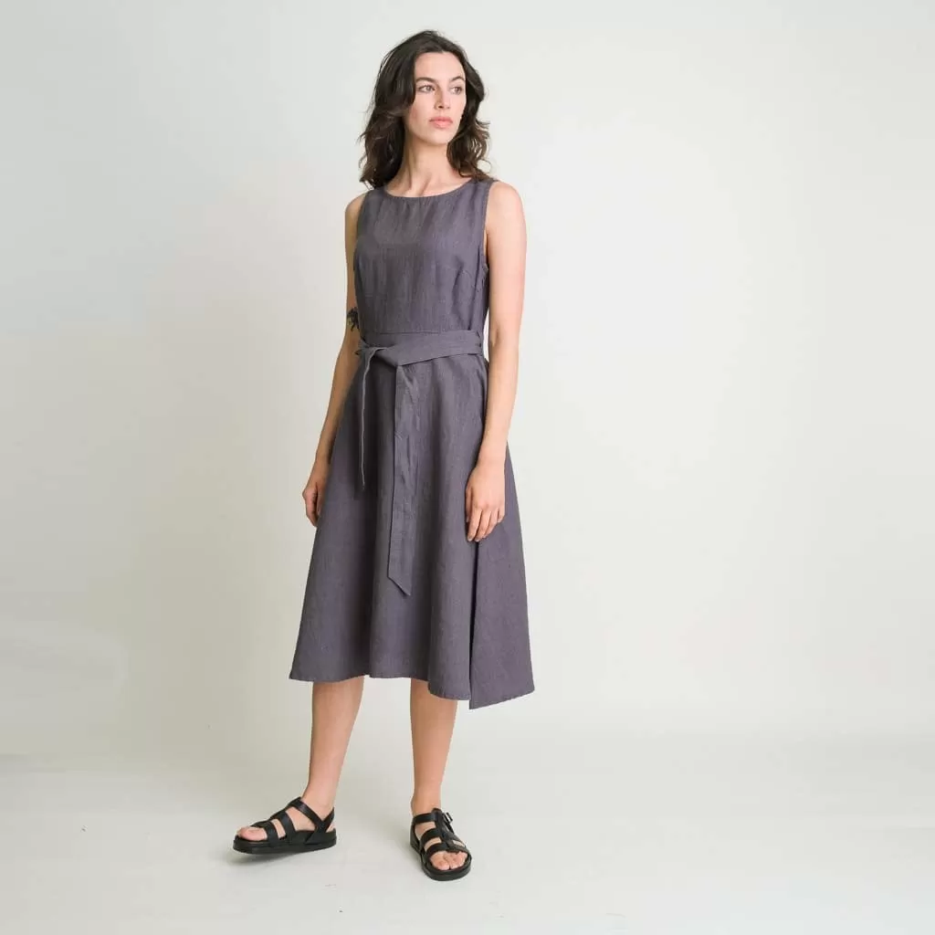 Grace Linen Swing Dress | Dove Grey