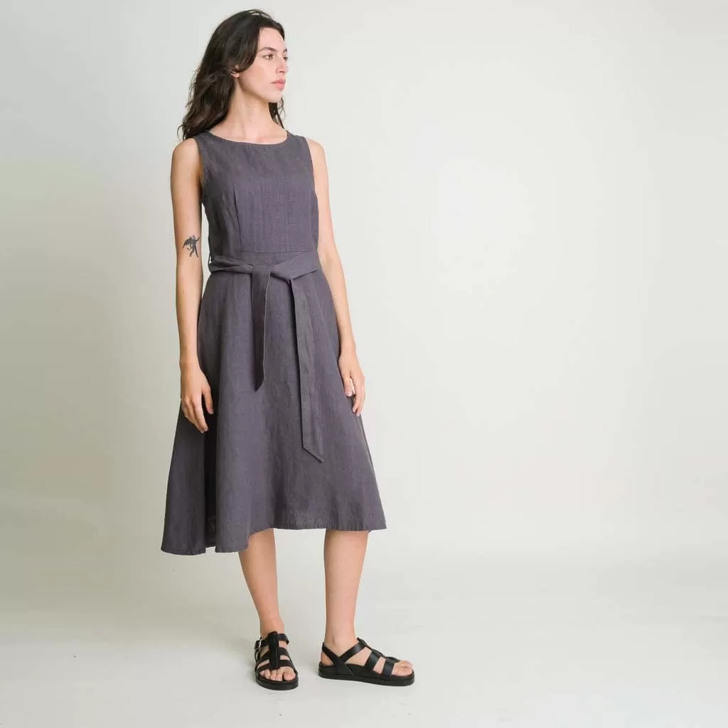 Grace Linen Swing Dress | Dove Grey