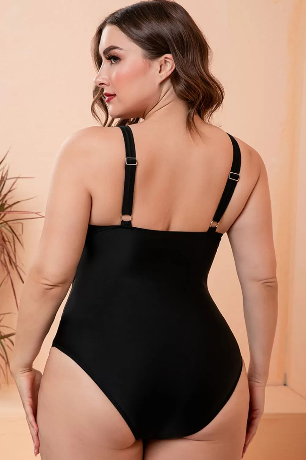 Grace Plus Size Zweifarbiger einteiliger Badeanzug in Übergröße