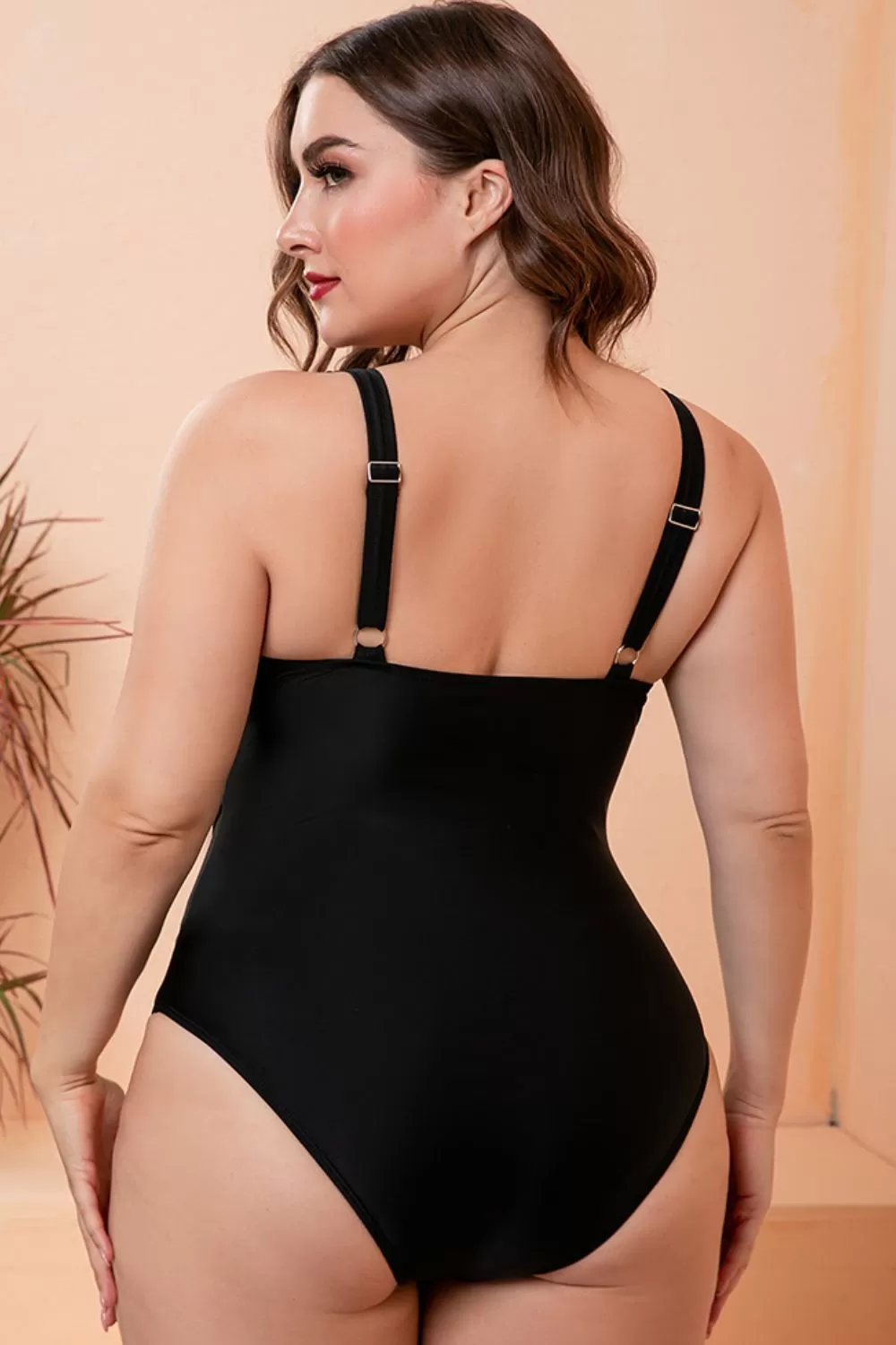 Grace Plus Size Zweifarbiger einteiliger Badeanzug in Übergröße