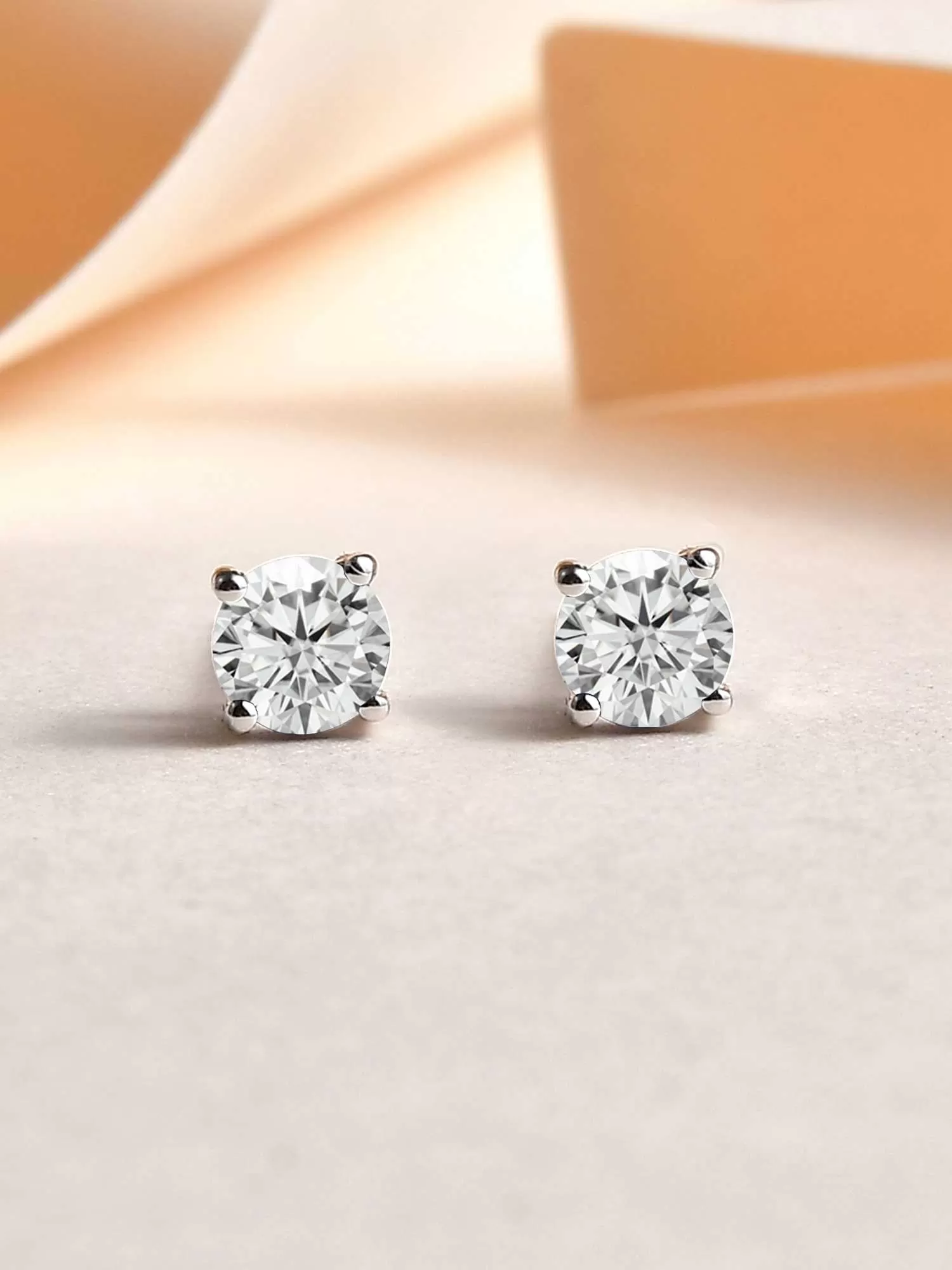 Half Carat American Diamond Solitaire Studs For Women